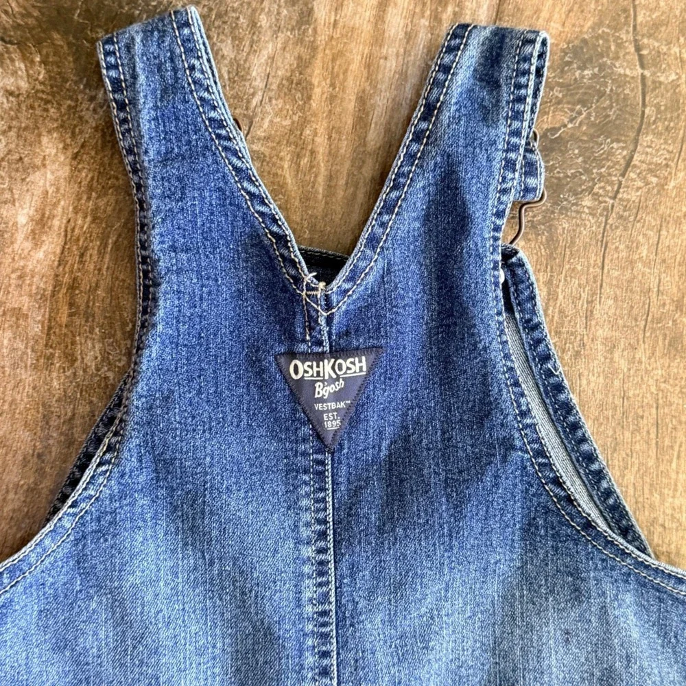 OshKosh B'Gosh Toddler Embroidered Logo Vestbak Denim Overalls, Blue, 24M